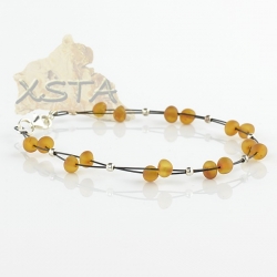 Amber bracelet with wire raw